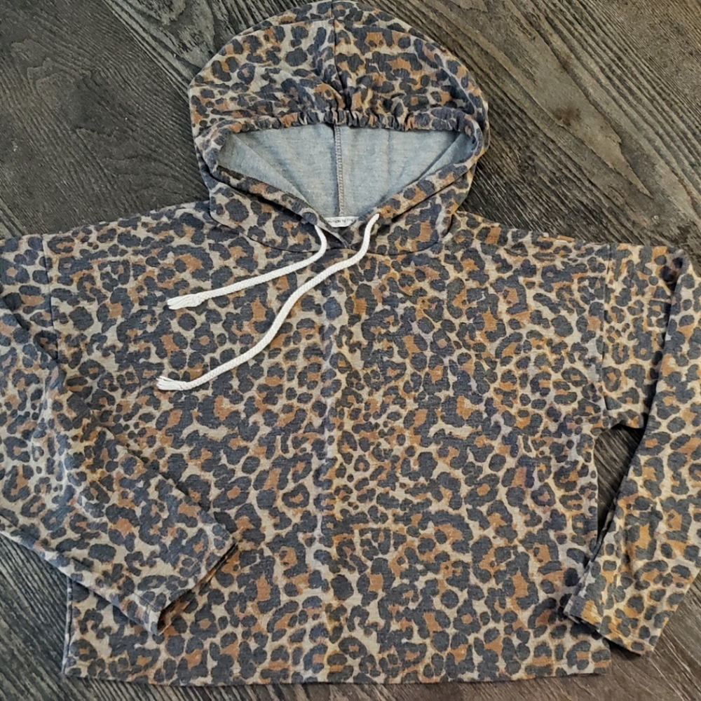 Women's cheetah print cropped sweater